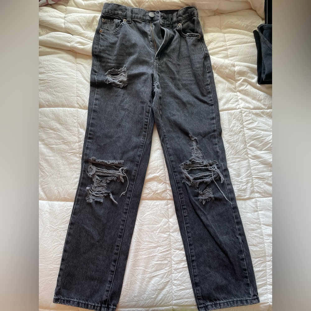 Black ripped jeans…vintage straight